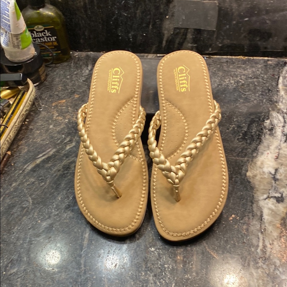 Women's Gold Braided Sandals